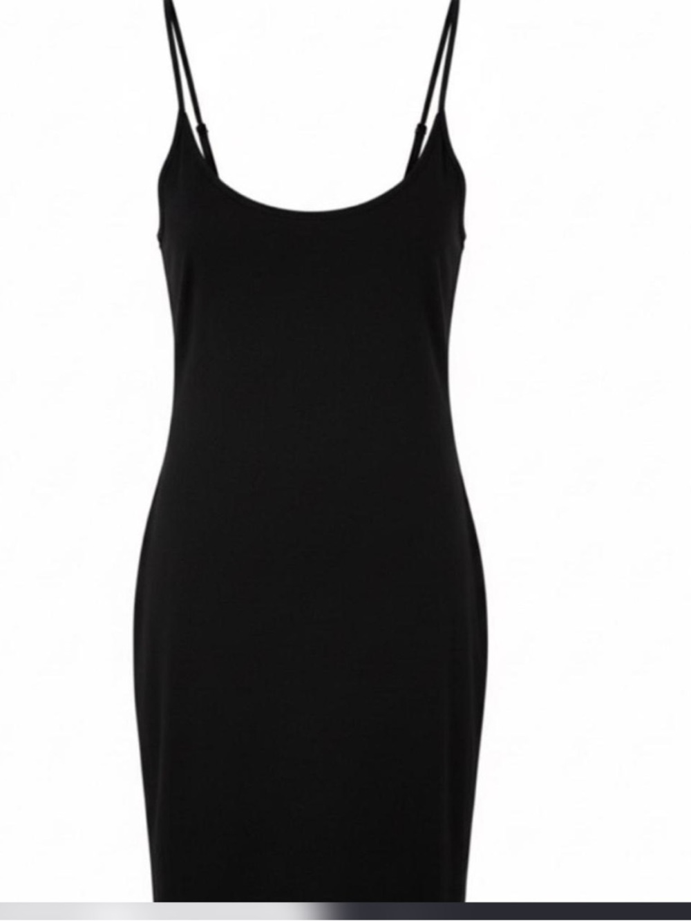 NWOT Forever 21 (Popular 21) Black Bodycon Stretchy Scoop Neck Midi Dress Size L